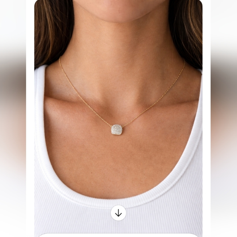 Kate Spade New York Gold Tone Crystal Pendant Necklace | Adjustable Chain
